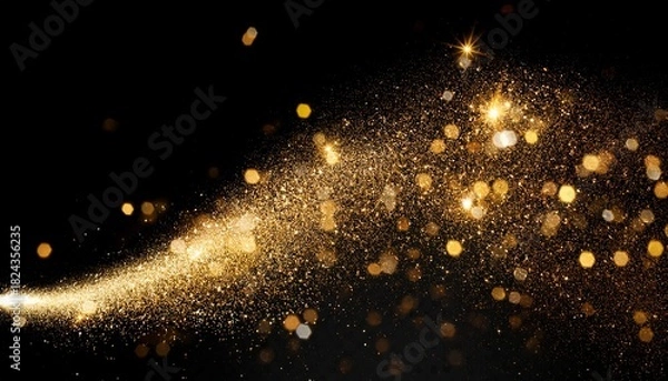 Obraz Gold Sparkles Dust Particles On Transparent Background
