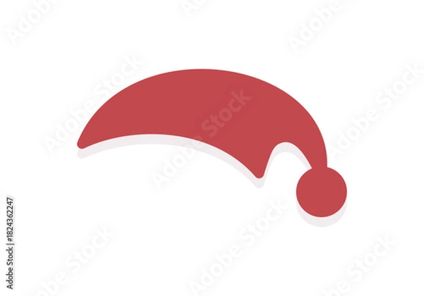 Obraz merry christmas and happy new year logo. Merry Christmas set elements colorful with holiday trees cap  gift list vector illustration