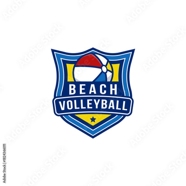 Obraz beach ball badge logo design