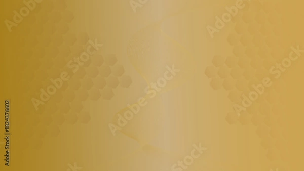 Obraz Golden Honeycomb Wave | Hexagonal Abstract Background with Flowing Ribbon (Vector AI)