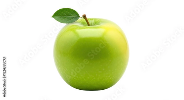 Obraz Shiny green Granny Smith apple PNG isolated on transparent background, fresh fruit for healthy eating and cooking