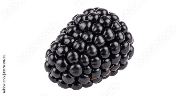 Obraz Fresh blackberry PNG isolated on transparent background, ripe and juicy summer fruit for healthy eating and dessert making