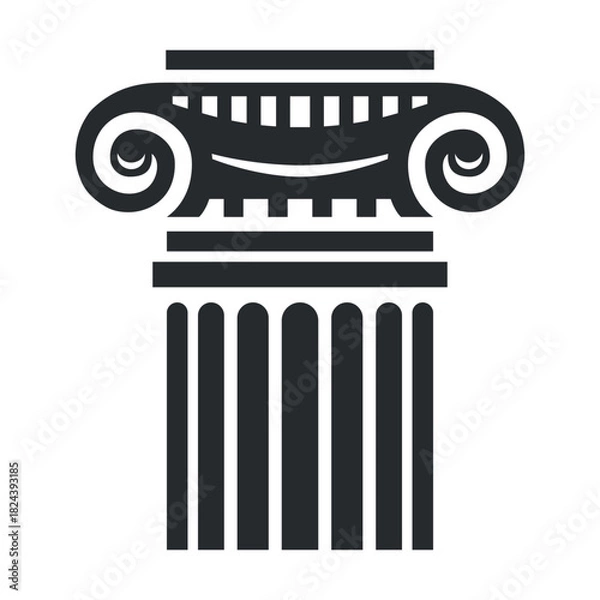 Obraz Vector representation of an ancient column head icon showcasing classic architectural design
