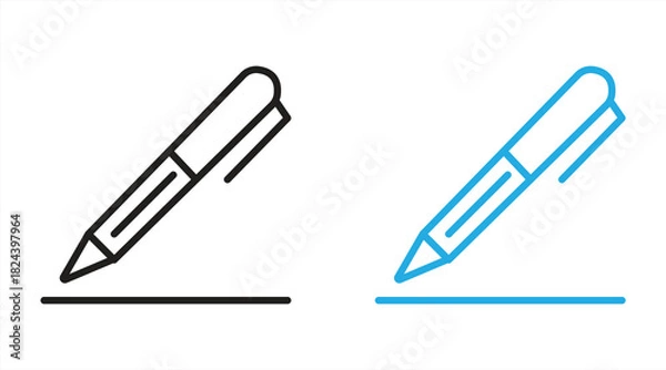 Fototapeta pen vector icon. isolated transparent. signature/write. eps 10, vector illustration