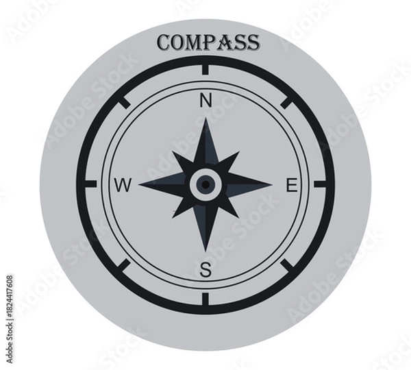 Obraz Compass flat icon. Vector illustration.