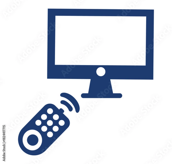 Obraz Command, tv remote control icon. Flat style. Vector illustration.