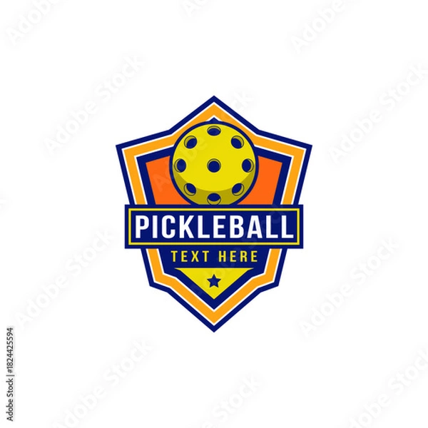 Obraz Pickleball badge logo design