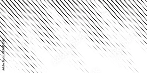 Fototapeta Halftone gradient. Dotted gradient, smooth dots spraying and halftones dot background seamless horizontal geometric pattern vector template set
