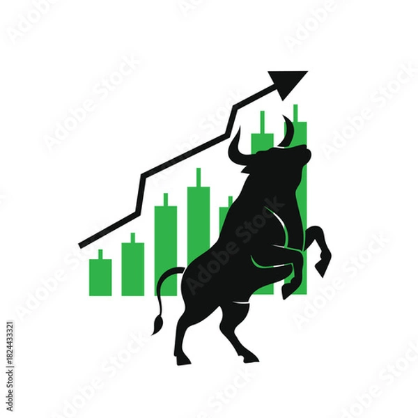 Obraz Bull Market Uptrend Candlestick Trading Icon Vector