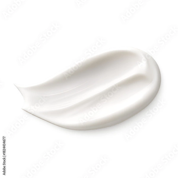 Fototapeta Soft White Cream Texture Mark for Beauty Product Presentation, Cosmetic Promotion and Skincare Packaging and Modern Cosmetic Mockups Transparent Background, Silky Cream Texture Swipe for Cosmetic, PNG