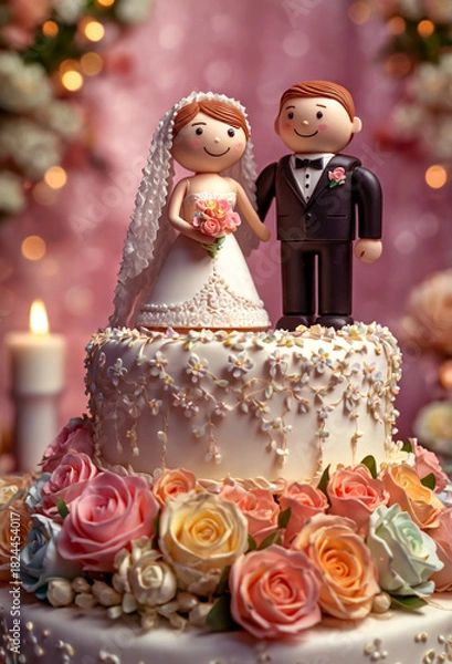 Fototapeta Wedding cake. Generative AI