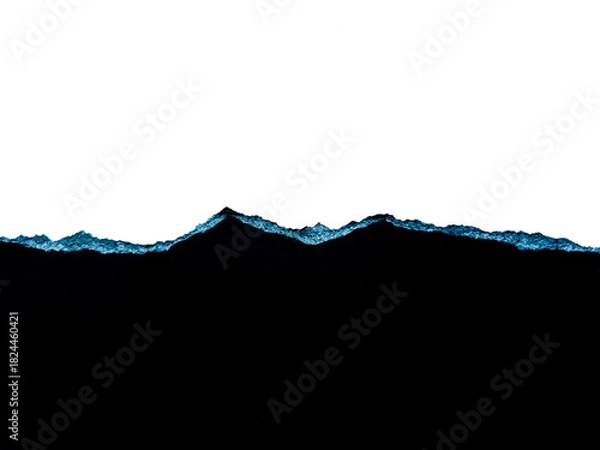 Obraz Black Torn Paper Edge Texture on White Background