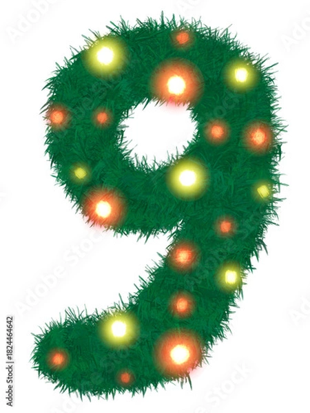 Obraz Numbers in Christmas theme