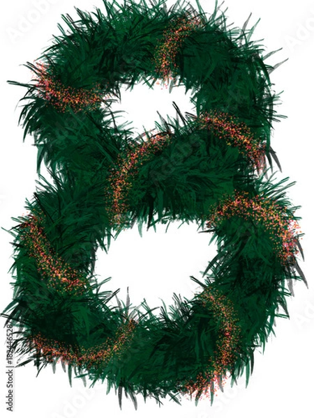 Obraz Numbers in Christmas theme