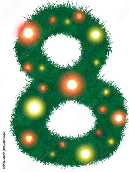Obraz Numbers in Christmas theme