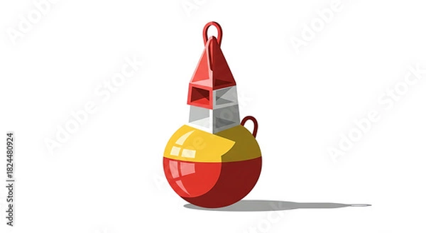 Obraz Colorful nautical buoy with shadow on white background