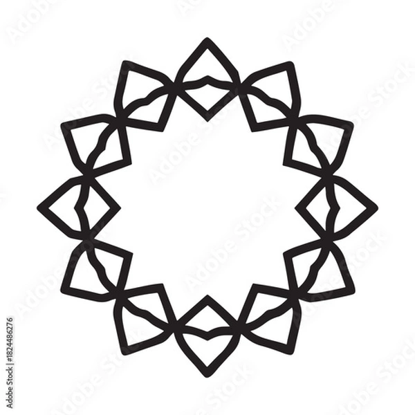 Fototapeta Abstract geometric celtic knot tattoo symbol illustration design element