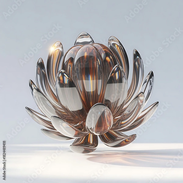 Obraz Floating Futuristic Energy Sculpture.generative ai

Short Description:A futuristic energy sculpture made of translucent layered glass in a helix shape, floating above a white background with premium s