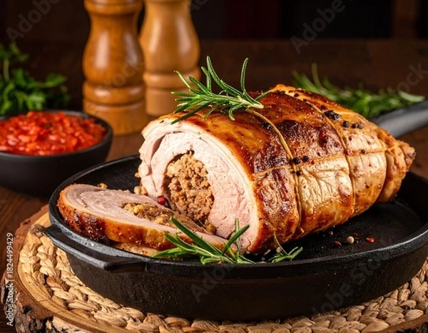 Obraz roast pork with potatoes