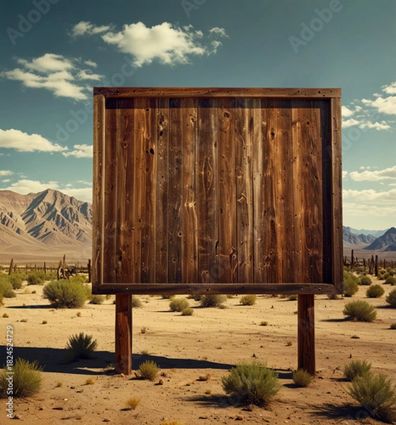 Obraz Retro billboard in desert. Generative AI