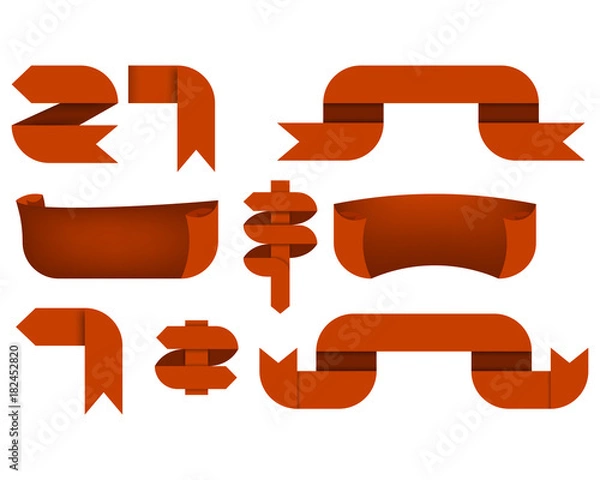 Obraz Ribbon set isolated on white background.