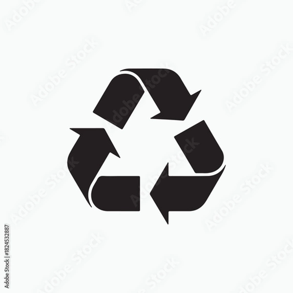 Fototapeta Black Recycling Symbol Icon environment ecology