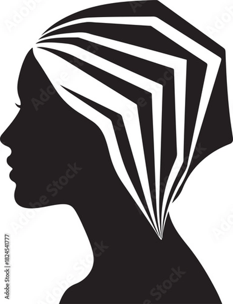 Obraz Silhouette profile of a woman with a geometric hairstyle