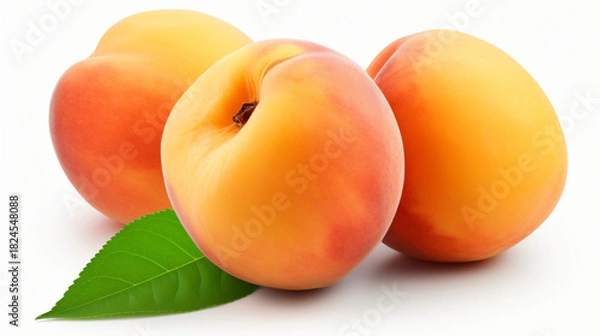 Fototapeta Group of ripe peaches, Fresh peaches with smooth skin
