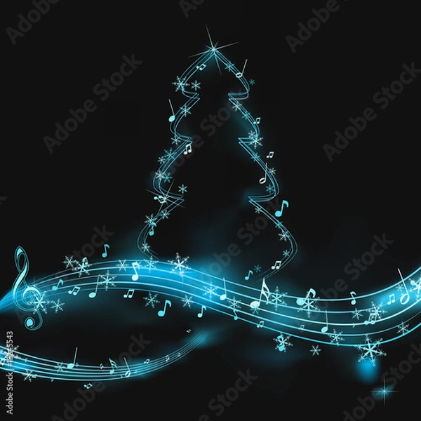 Obraz abstract neon winter illustration