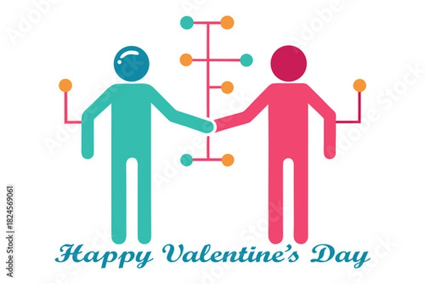 Obraz Neural Connection Valentine – Circuit Bond Couple Vector