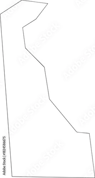 Fototapeta Delaware USA State Map Outline, Editable Vector EPS, Blank Printable Map