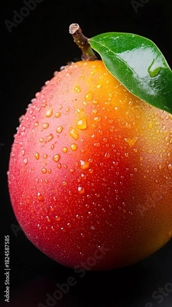 Obraz Ripe mango fruit showing fresh water drops