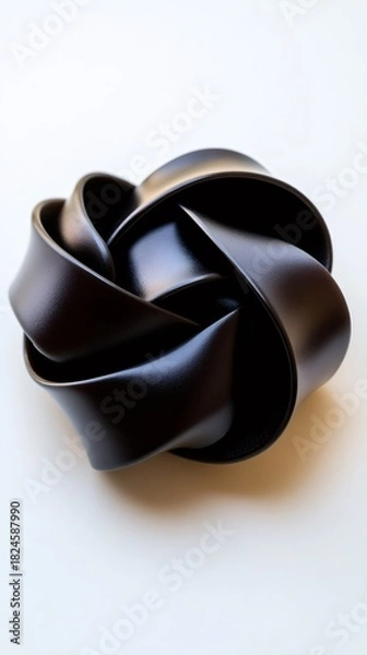 Obraz Abstract black knot sculpture forming complex interwoven pattern
