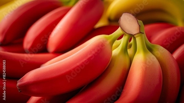 Obraz Red bananas bunch showcasing healthy exotic fruit