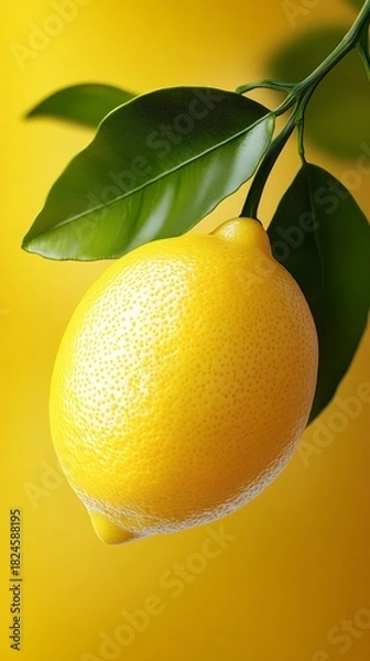 Obraz Fresh lemon fruit hanging from a branch