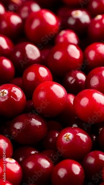 Obraz Fresh red cranberries showing healthy antioxidant fruit