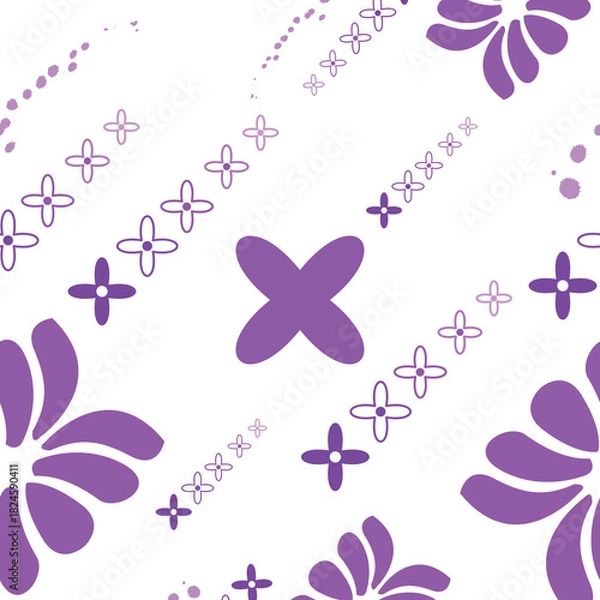 Fototapeta Purple Floral Abstract Pattern Design