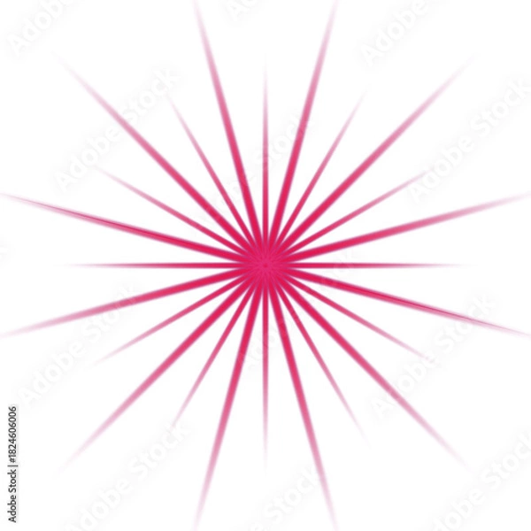 Fototapeta Stunning pink starburst radiating energy for vibrant designs and creative projects, a modern accent