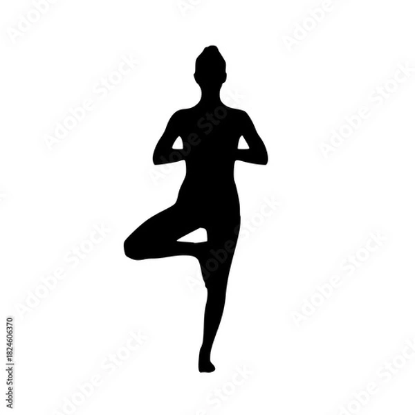 Fototapeta Tree Yoga Pose Silhouette