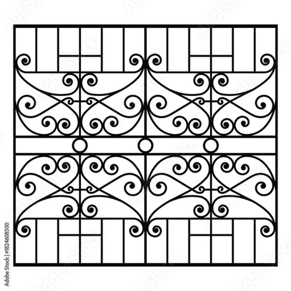 Obraz Elegant Ornamental Window Grill Vector Design