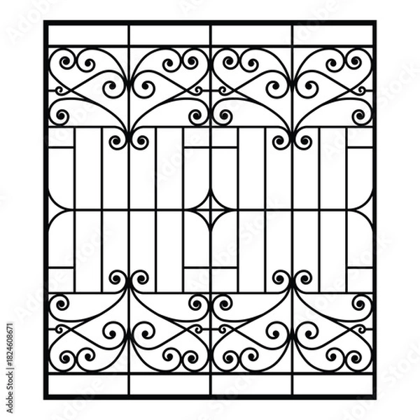 Obraz Elegant Ornamental Window Grill Vector Design