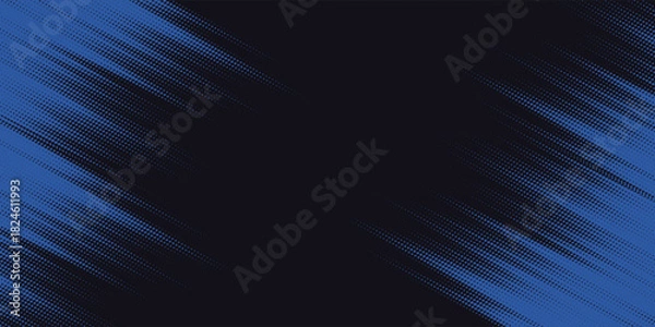 Fototapeta Halftone dots gradient grunge texture background blue and black color pattern. Dot pop art comic sport style vector illustration. grunge vector dots.eps10