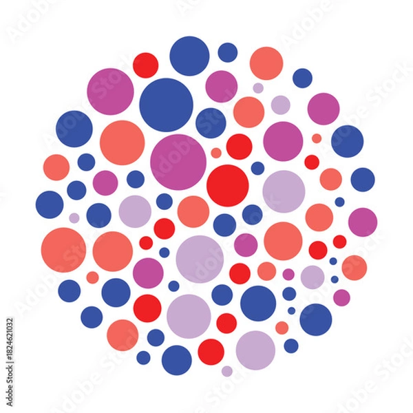 Fototapeta Abstract colorful circles dots composition vector background design element illustration pattern texture.