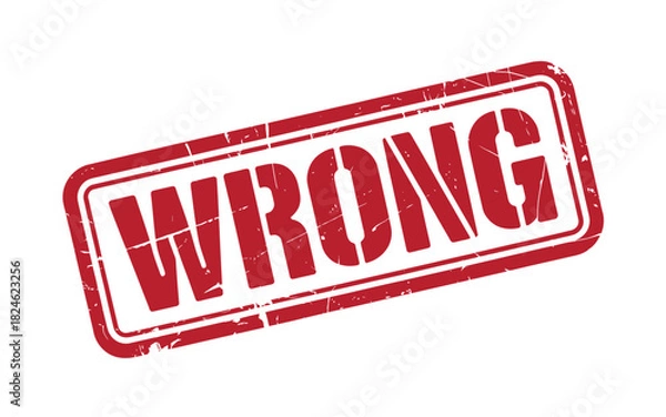 Obraz Red stamp declaring the word wrong