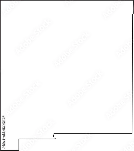 Obraz New Mexico USA State Map Outline, Editable Vector EPS, Blank Printable Map