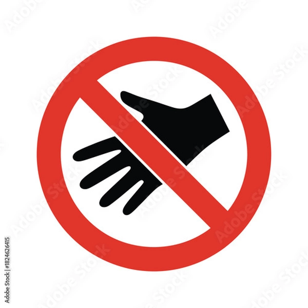 Obraz Do not touch sign red circle with hand icon