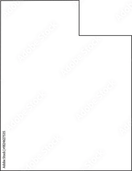 Fototapeta Utah USA State Map Outline, Editable Vector EPS, Blank Printable Map
