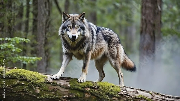 Fototapeta A fox in a woods