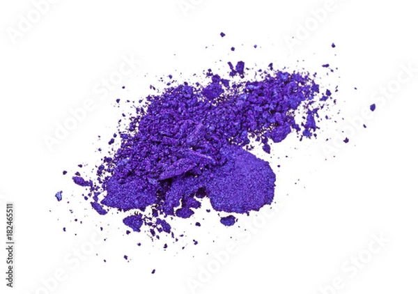 Obraz Violet eye shadow crushed cosmetic isolated on white background