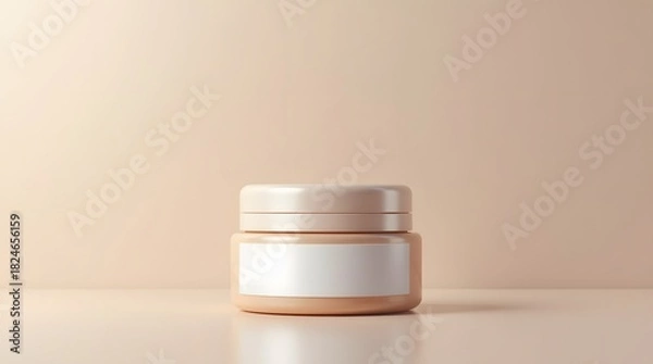 Obraz Elegant skincare jar with blank label ready for branding, perfect for cosmetic promotions now